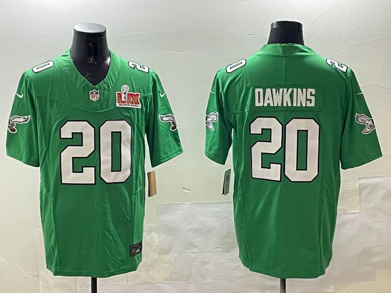Men Philadelphia Eagles 20 Dawkins Green three generations 2025 Nike Vapor Limited NFL Jersey style 2